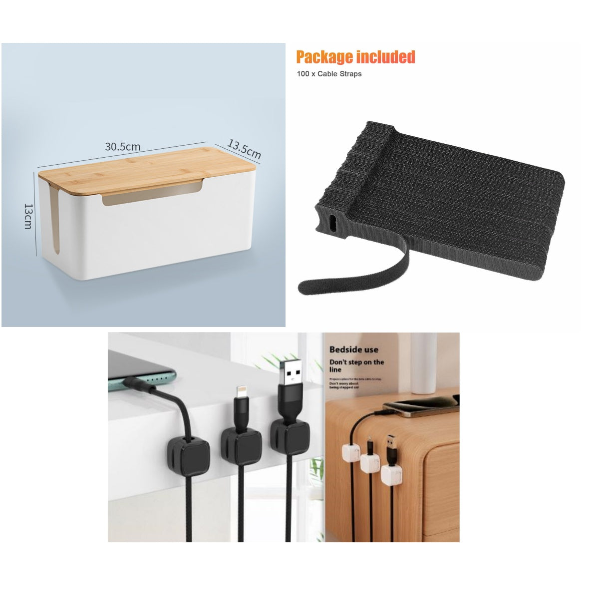 Magnetic Cable Clip under Desk Cable Management Adjustable Cord Holder Wire Organizer and Cable Management Wire Keeper