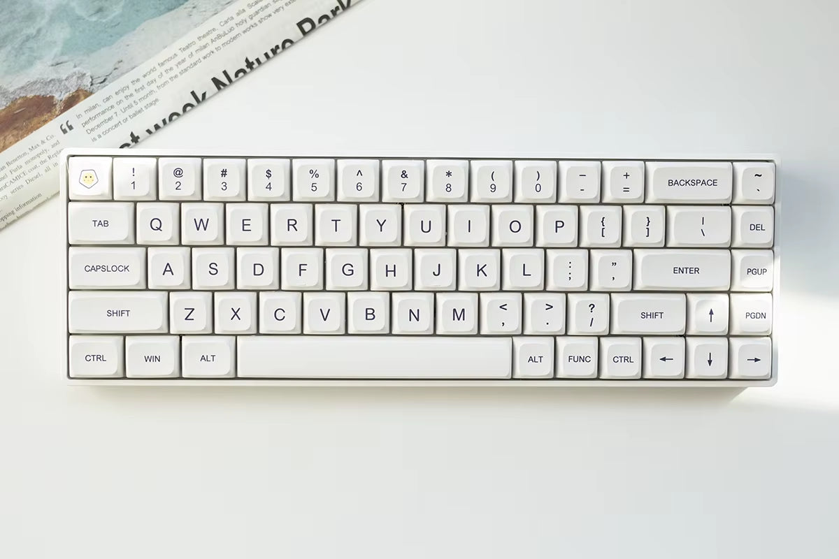 1 Set Milk Theme Key Caps for MX Switch Mechanical Keyboard PBT Dye Subbed Bee Japanese Minimalist White Keycaps XDA