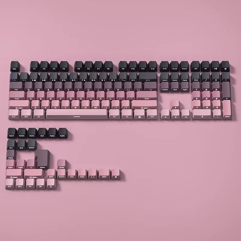 Gradient Keycaps Side Printed Shine through PBT Double Shot OEM Profile for MX Switches Gaming Keyboard 130+Key Caps