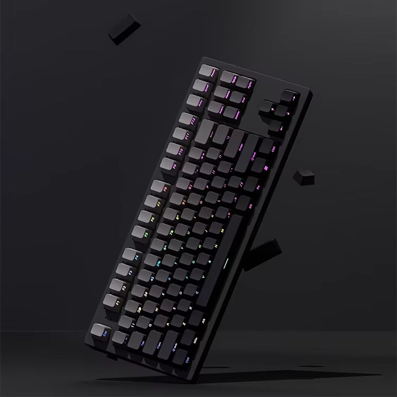 OEM Profile Gradient Side Printed Shine through Keycaps PBT Double Shot Keycap for Mechanical Gamer Keyboard Black Gray Key Caps