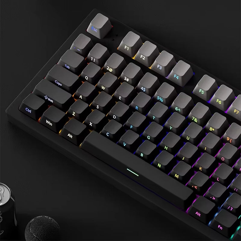 OEM Profile Gradient Side Printed Shine through Keycaps PBT Double Shot Keycap for Mechanical Gamer Keyboard Black Gray Key Caps