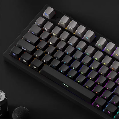 OEM Profile Gradient Side Printed Shine through Keycaps PBT Double Shot Keycap for Mechanical Gamer Keyboard Black Gray Key Caps