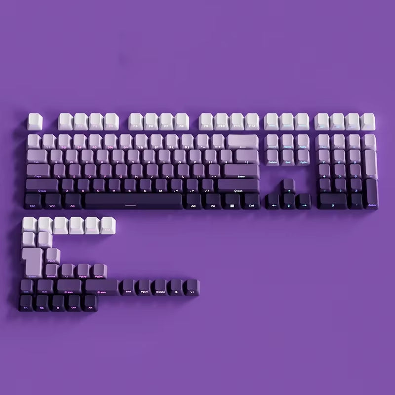 OEM Profile Gradient Side Printed Shine through Keycaps PBT Double Shot Keycap for Mechanical Gamer Keyboard Black Gray Key Caps