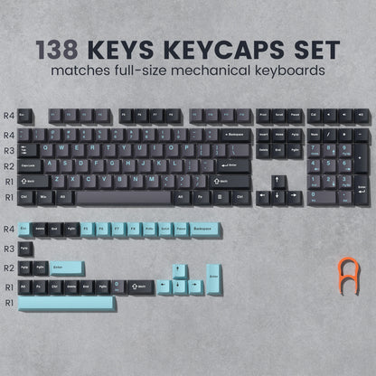 138 Keys Retro Brown Gray PBT Keycap Double Shot Cherry Profile Key Caps for Cherry MX Switches Mechanical Gamer Keyboard