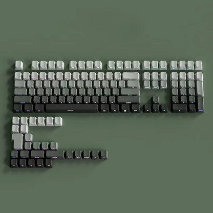 OEM Profile Gradient Side Printed Shine through Keycaps PBT Double Shot Keycap for Mechanical Gamer Keyboard Black Gray Key Caps