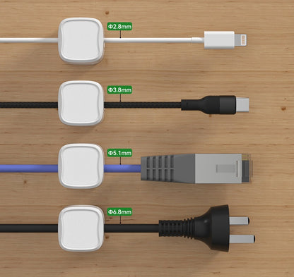 Magnetic Cable Clip under Desk Cable Management Adjustable Cord Holder Wire Organizer and Cable Management Wire Keeper