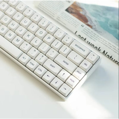 1 Set Milk Theme Key Caps for MX Switch Mechanical Keyboard PBT Dye Subbed Bee Japanese Minimalist White Keycaps XDA