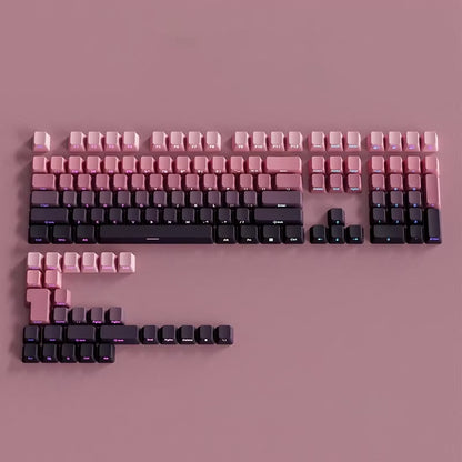 OEM Profile Gradient Side Printed Shine through Keycaps PBT Double Shot Keycap for Mechanical Gamer Keyboard Black Gray Key Caps