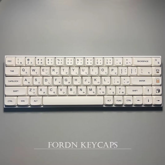 1 Set Milk Theme Key Caps for MX Switch Mechanical Keyboard PBT Dye Subbed Bee Japanese Minimalist White Keycaps XDA
