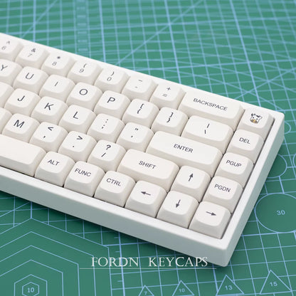 1 Set Milk Theme Key Caps for MX Switch Mechanical Keyboard PBT Dye Subbed Bee Japanese Minimalist White Keycaps XDA