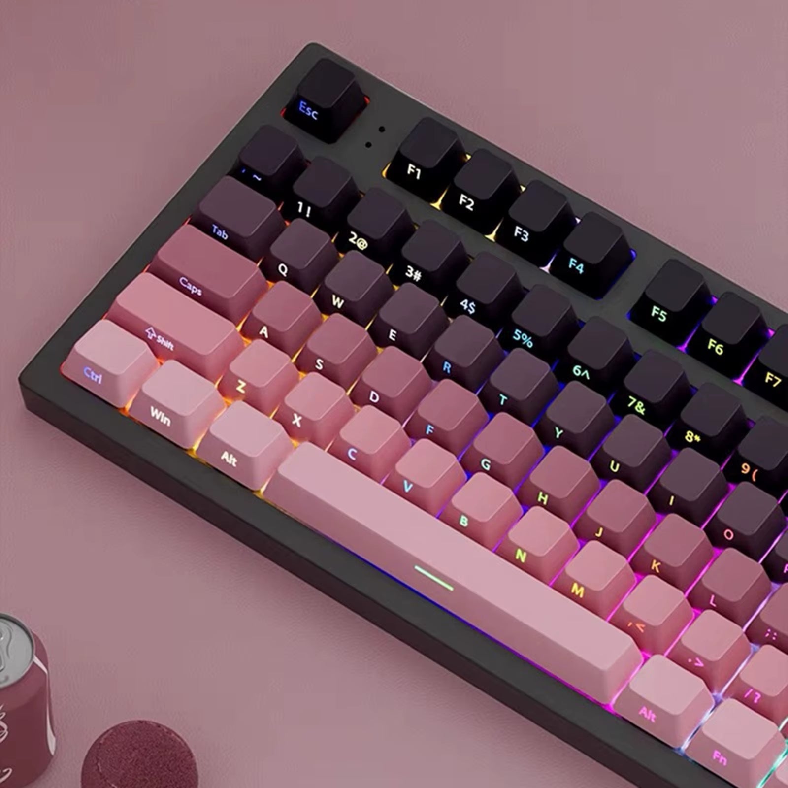 Gradient Keycaps Side Printed Shine through PBT Double Shot OEM Profile for MX Switches Gaming Keyboard 130+Key Caps