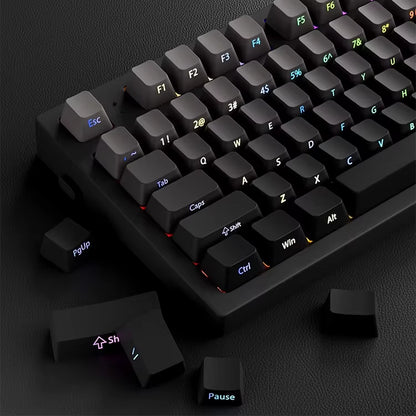 OEM Profile Gradient Side Printed Shine through Keycaps PBT Double Shot Keycap for Mechanical Gamer Keyboard Black Gray Key Caps