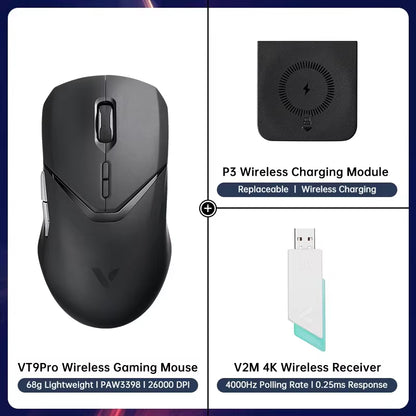 VT9PRO Wireless Gaming Mouse Esports Grade 68G Ultra-Light 26000DPI 8 Buttons Optical PAW3398 Computer Mouse for Laptop PC
