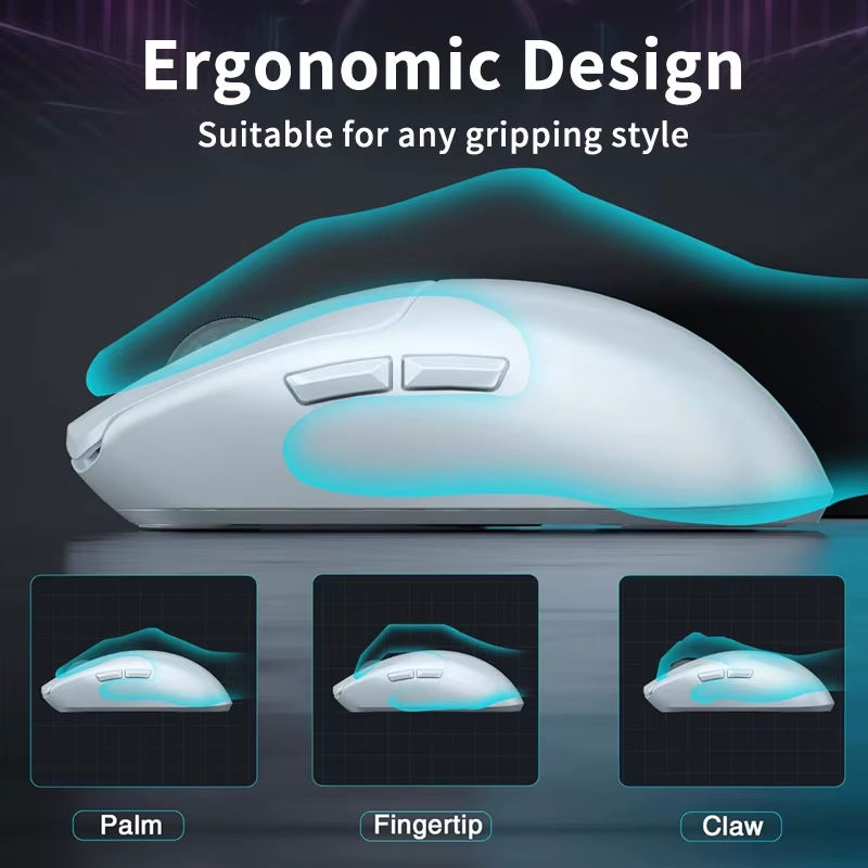 SC580 Wireless Gaming Mouse BT 5.0/2.4G/Wired 3 Mode W/ 10000 DPI PAW3325 Sensor 500Mah Battery Lightweight E-Sports Mouse