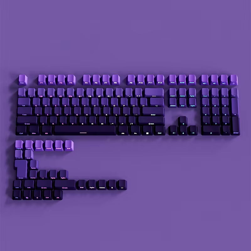 OEM Profile Gradient Side Printed Shine through Keycaps PBT Double Shot Keycap for Mechanical Gamer Keyboard Black Gray Key Caps