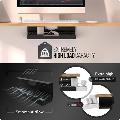 Under Desk Cable Management Tray No Drill – Desk Wire Management - Cord Organize