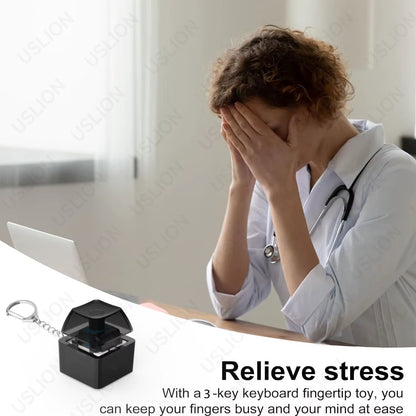 1/2 Keys Mechanical Keyboard Axis Teste Keychain Office Decompression Calming Button Keycap Stress Relief Fidget Toys