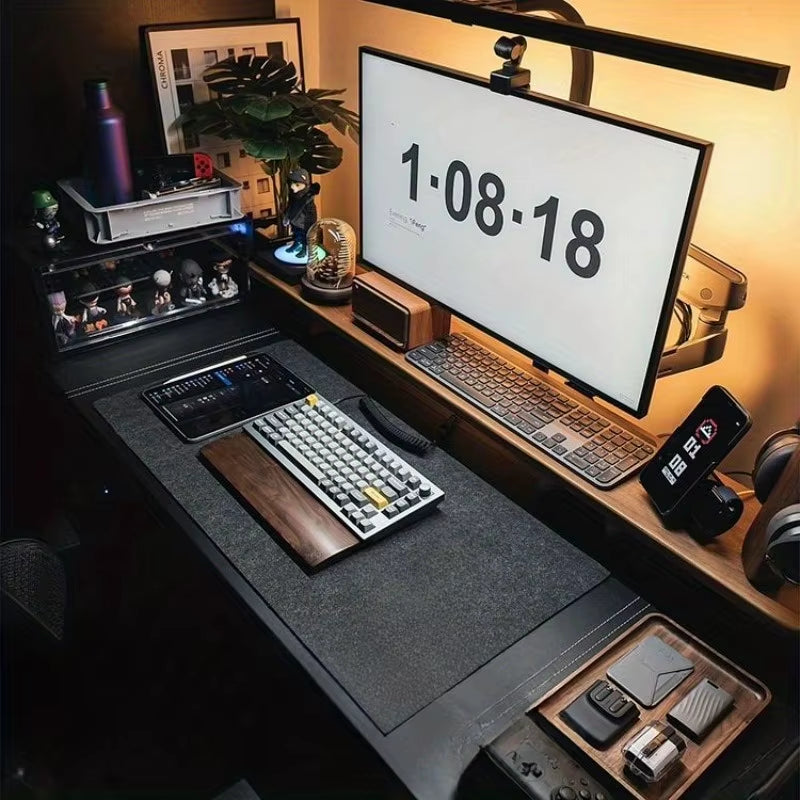 80*40Cm Extra-Large Premium Felt Mouse Pad for Gaming and Office - Anti-Slip Durable Polyester Desk Mat XXL Gaming Wool Felt Pad