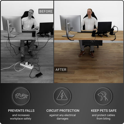 Under Desk Cable Management Tray No Drill – Desk Wire Management - Cord Organize