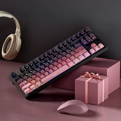 Gradient Keycaps Side Printed Shine through PBT Double Shot OEM Profile for MX Switches Gaming Keyboard 130+Key Caps