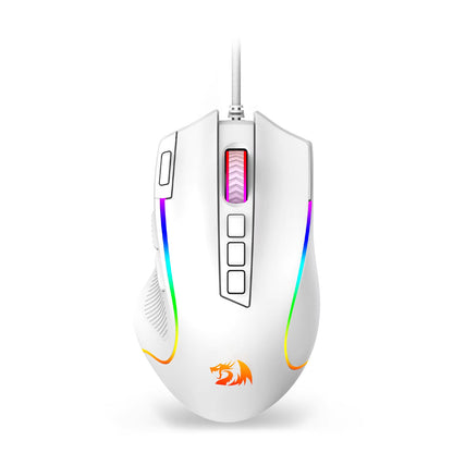 M612 Predator RGB Gaming Mouse 8000 DPI Wired Optical with 11 Programmable Buttons, White