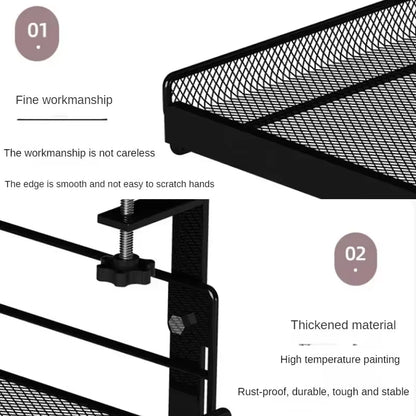 Under Desk Cable Management Tray, No Drill Steel Desk Cable Organizers, Wire Management Tray Cable Management Rack