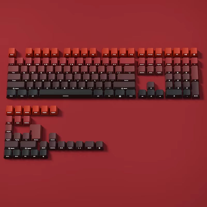 Gradient Keycaps Side Printed Shine through PBT Double Shot OEM Profile for MX Switches Gaming Keyboard 130+Key Caps