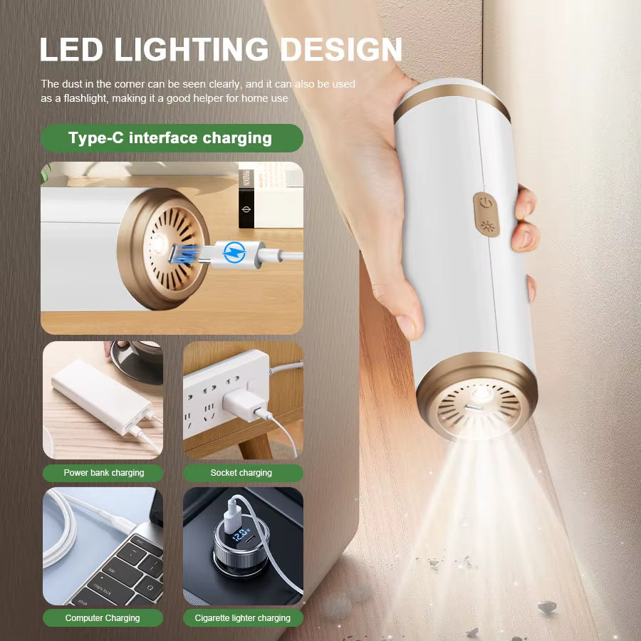 BELIBUY Portable Vacuum Cleaner for Home and Car High Power Cleaning Office Carpets Sofas Pet Hair Mini Vacuum Cleaner Machine