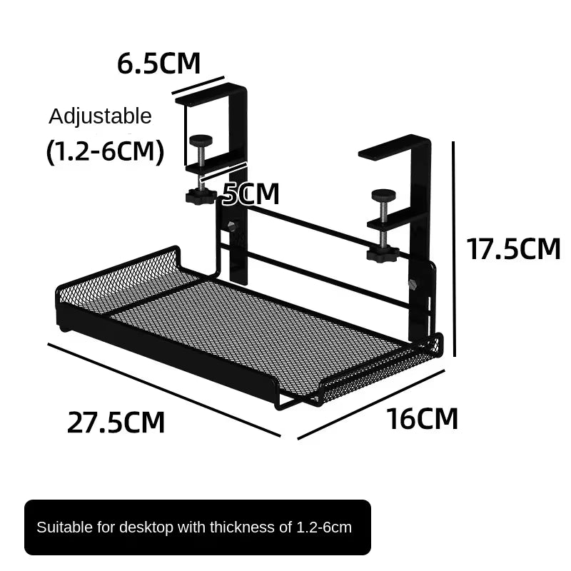 Under Desk Cable Management Tray, No Drill Steel Desk Cable Organizers, Wire Management Tray Cable Management Rack